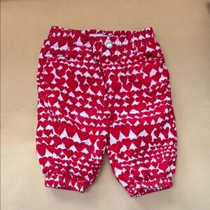 Stella McCartney Kids Red and White Heart Baby Corduroy Pants